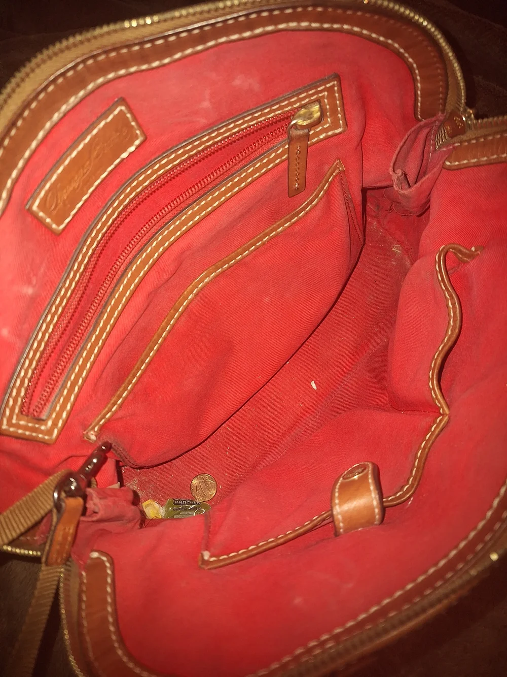 Dooney & Bourke Tan Leather Satchel Bag - Picture 5 of 5